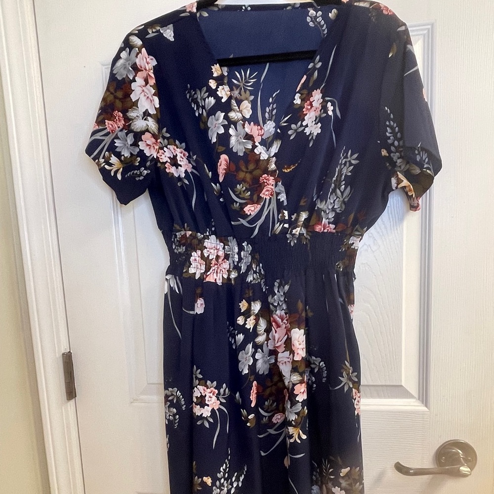 Navy floral dress